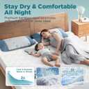 5-Sided Waterproof Mattress Protector, Queen Size Quilted Bamboo Rayon Mattress Cover, Breathable Cooling Noiseless Bed Fitted Sheets, Soft Bedding Pad with Deep Pocket Up to 18"