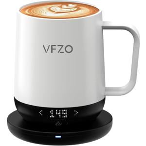 Smart Mug,Self Heating,Temperature-Controlled, Self-Heating Coffee Mug.LED Real-time Temperature Display. 180 Minutes Maximum Battery Life.Smart Coffee Cup(12oz, Ivory)