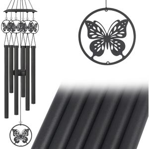 Butterfly Wind Chimes for Outside,Sympathy Garden Decor Gifts for Women Mom and Grandma,Christmas Windchime in Loving Memory Outdoor Decoration for Yard, Patio, Porch, Lawn, LandscapeHalloween