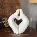 Modern Heart-Shaped Ceramic Vase for Flowers, White Decorative Couple Love Statue Design, Hugging Sculpture Coffee Table Home Decor (White)