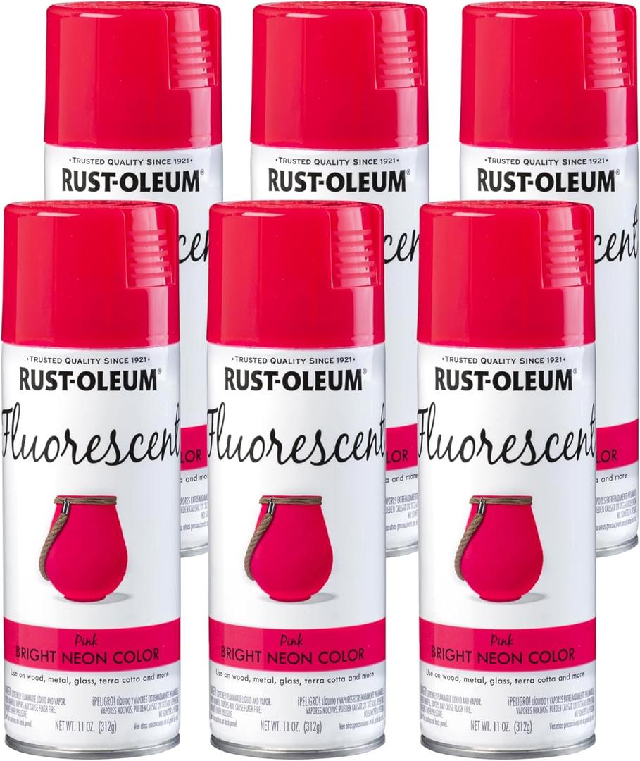 Rust-Oleum 342569 Specialty Spray Paint, 11 oz, Pink, 6 Pack