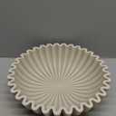 Ruffle Decorative Bowl, Large Fruit Bowl for Kitchen Counter, Stylish Key Bowl for Entry Table, Handcrafted Home Decor Display bowl, Artificial Stone Beige