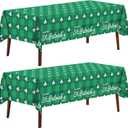 2 x CXPSINC 2 Pack St. Patrick’s Day Plastic Tablecloth 54 x 108 Inch Green Lucky Shamrock Disposable Table Cover for St. Patrick's Day, Irish and Spring Decorations