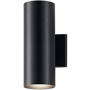 Kichler Cylinders 12" Outdoor Wall Sconce in Black, 2-Light Exterior Wall Light, Cylinder Fixture, (12" H x 5" W) , 9244BK