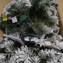 6-ft Pre-Lit Slim Christmas Tree Flocked Decoration with Pine Needles
