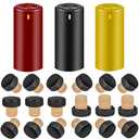 BGMAXimum PVC heat shrink capsules 60 count 3 colors & 30 Pcs wine bottle cork stoppers, wine preservation set for cruise, home, cellars, bottle seal shrink wrap sleeves caps tops