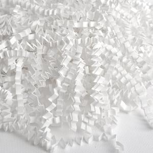 BOXHOME Shred Paper Filler (1/2LB) Crinkle Cut Paper for Wrapping & Filling Gift Basket Gift Boxes, White-Decoration Raffia Contains Bow
