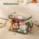 3 Packs Plush Toy Storage Organizer, Clear PVC Toy Storage Bags with Zipper & Handles for Board Games, Puzzles, Building Blocks, Books
