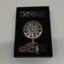 Mini DND Dice Set with Steampunk Dark Silver Hollow Gear Pocket Watch Shell Case, 7pcs Polyhedral Metal D&D Dice, DND Gifts with Gift Box for DND Lovers, Role Playing Board Games Accessories