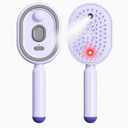 2026 New Electric Steam Hair Brush, Rechargeable 3-in-1 Nano Mist Hair Brush with Water Spray, Air Cushion Detangling Massage Comb for Long and Short Hair, Smooths Frizz, Travel Styling Tool(Purple)