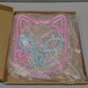 Demon Fox Face Neon Sign, Japanese Anime Slayer Neon Light for Wall Decor, Bedroom, Game Room, Birthday Party, Dimmable, USB Powered, Pink, Ice Blue(11.8"x9.2")