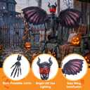 JOYIN 5FT Halloween Devil Skeleton Decor, Posable Life Size Skeleton, Full Body Realistic Bone with Movable Joint, Giant Skeletons Halloween Decorations for Haunted House Prop, Spooky Party Decor