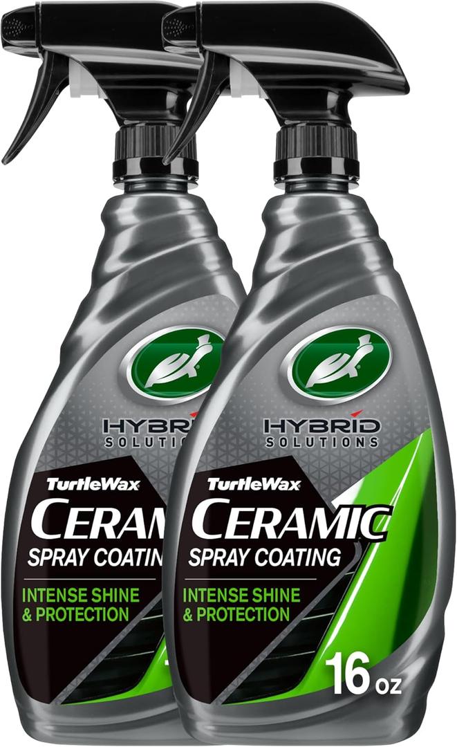 Turtle Wax Hybrid Solutions Ceramic Spray Coating, High Shine Car Wax, Offers Durable Paint Protection, Extreme Water Beading Action, Safe for Glass, Wheels, Trim and More, 16 oz (Pack of 2)