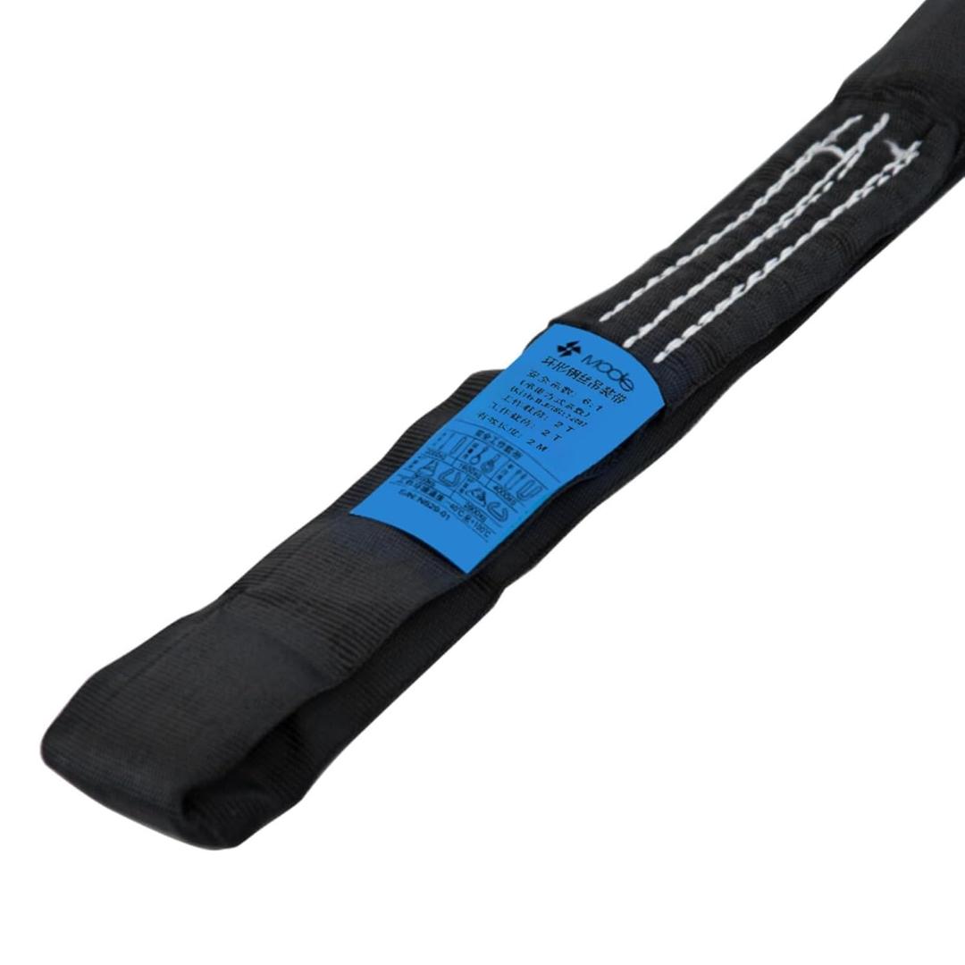 Mode 6.56ft x 1.96inch Black Steel Wire Rope Sling 1-Pack | 4409 lbs Capacity | Rigging Sling with Aircraft, Lifting Strap & Truss Rigging Straps for Industrial Heavy Lifting