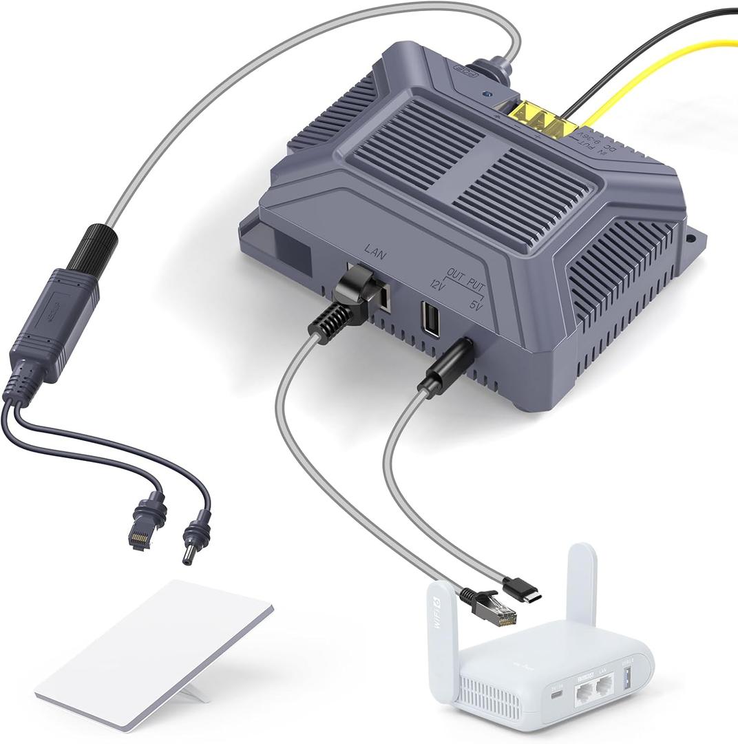 EDUP LOVE Starlink Mini PoE Injector & 12V Starlink Adapter Splitter for Starlink Mini/Mini X, Soldering-Type RJ45 150W GigE Passive PoE, ESD Protection DC 9-36V to 48V/3A Power Supply