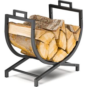 Firewood Rack Indoor & Outdoor, Heavy-Duty Rustproof Metal Wood Rack & Log Holder for Fireplace, Hearth, Patio, Fire Pit  Powder-Coated Steel Wood Storage Rack Stand, 22 Small Size