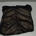 MOEENCN Mesh Long Sleeve Ruched Dress Sexy Off Shoulder Bodycon Women Knee Length Party Date Night Outfits (XX-Large, Black)