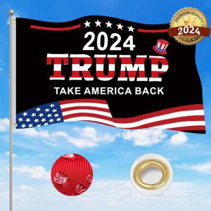 Trump 2024 Flag 3x5 FT Made in USA-Take America Back Trump 2024 Flags Banner with 2 Brass Grommets UV protection Fade Resistant for Indoor Outdoor