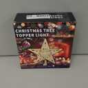 Wninbu Christmas Tree Topper Star Lighted with 6 Projection Modes, Christmas Star Tree Topper Projector Built-in LED Rotating Lights, 3D Glitter Dynamic Projector Party Christmas Decorations (Gold)