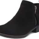 LONDON FOG Women's Tina Ankle Bootie (8.5 Wide, Black Fx Sde)