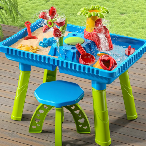 Water Table for Toddlers, Beach Outdoor Toys Set, Beach Animal Molds and Chairs, Puzzle Hands-on Toys, Summer Gift for Boys Girls Kids Aged 3 4 5 6+