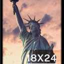 ONE WALL Tempered Glass 18x24 Poster Frame, Black Wood Photo Picture Frame for Wall Vertically or Horizontally Display - Mounting Hardware Included