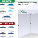 Acepic Canopy Sidewalls for 10x10 Pop Up Canopy Frame, Waterproof UV Protection Material for Outdoor Events, Courtyard, Vendor Booths (White, 3 PCS Sidewalls Only)
