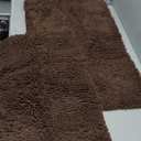 GORILLA GRIP Bathroom Rug Sets, Soft Chenille 2 Piece Area Rugs Set, Toilet Base Mat and 30x20 Carpet, Absorbent Microfiber Washable Mats Dry Quickly, Home Decor and Bath Room Accessories, Brown
