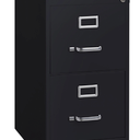 Lorell Fortress Locking Metal File Cabinet, 2-Drawer, 22" x 15" x 28.4", Black
