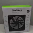 HOLMES 10" Personal Fan, Rechargeable Battery, 3 Speed Settings, Lightweight and Portable, USB Cable, Carrying Handle, Home and Office, Black Finish