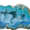 Mookaitedecor Angel Aura Quartz Geode Stone Titanium Coated Natural Rock Crystal Cluster Specimen for Reiki Healing Meditation Home Decor 0.22-0.44 LB, Light Blue