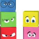 Gaiaring 5 Pcs Inside Party Decorations Cute Cartoon Birthday Party Decoration Background Gift Boxes Joy Fear Character Box Photography Backdrop for Colorful Cute Theme Party Supplies (5 Pcs)