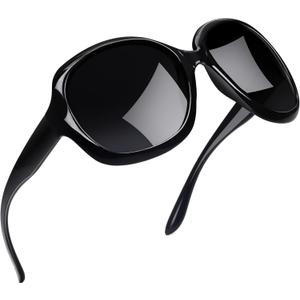 Joopin Oversized Sunglasses Womens Trendy Polarized Large Driving Sun Glasses Ladies UV Protective Big Sunnies Shades (B01-black/Black)