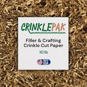 10LB USA Made Kraft Crinkle Paper Filler | Great Shredded Paper For Gift Baskets, Shipping Packages, Gift Box Filler, Basket Filler, Birthdays, Weddings, Anniversaries | Kraft Crinkle Shred
