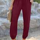 Dokotoo Womens High Waisted Pants Summer Casual Loose Wide Leg Palazzo Flowy Beach Trousers with Pockets (XXL)