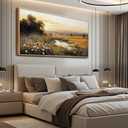 Wood Farmed Canvas Wall Art For Living Room Large Wall Decor For Office Bedroom Decorations Prairie Puddle Landscape Pictures Farmhouse Painting Artwork Room Wall Mural Aesthetic Home Decor 30x60 In