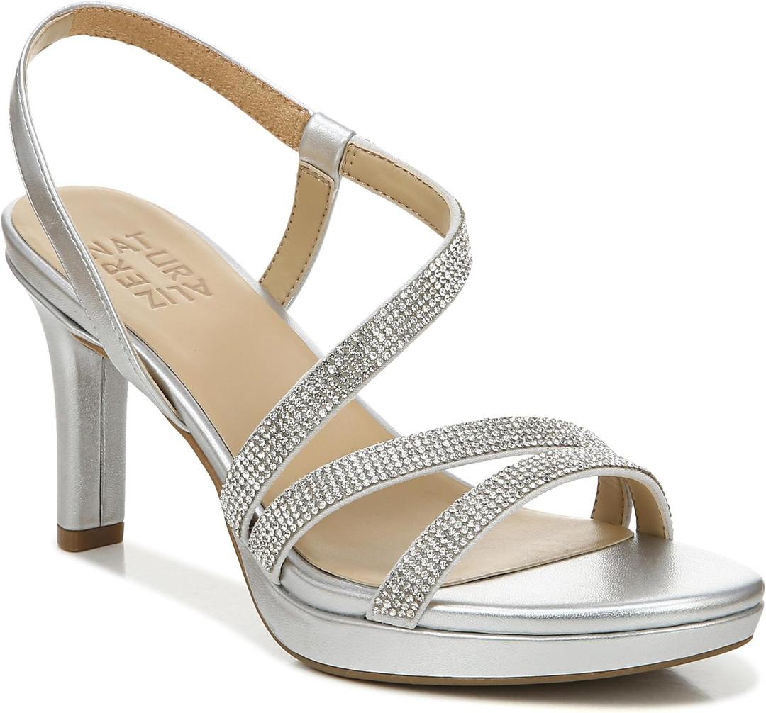 Naturalizer Womens Brenta Heeled Sandal (7, Silver)