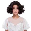 Girls Brown Wig Kids Short Brown Wavy Curly Wig for Halloween Cosplay Party Heat Resistant Synthetic Wigs with Wigs Cap