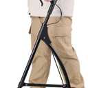 One-Handed Walking Cane with Wheel and Hand Brake, Aluminum Frame & 6" Wheels, Compact Folding Design for Stability Balance, One-Handed Walker Aid for Elderly