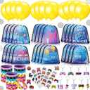 196 Pcs Video Game Birthday Party Decorations Video Game Party Favors Loot Drop Drawstring Gift Bags Gaming Wristband Keychain Sticker Balloon for Rewards Goodie Bags Stuffers