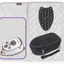 The Quilted Bear Mini Iron, Rest & Ironing Mat - Lightweight Mini Steam Iron with Hard Shell Travel Case, Heat Resistant Silicone Rest & Travel Ironing Mat (Black)