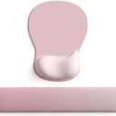 ErgoComfort Gel Wrist Rest Mouse Pad-Ergonomic Office Mousepad with Wrist Support-Non-Slip, Design Desk Accessories Mat for Home&Game Decor (09PinkSerenity Set)