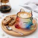 VNROSE Cute Cat Coffee Mug,Cat Lovers' Gift for Women & Girls, Cat Cup with Funny Design, Ideal for Coffee or Tea(12oz)