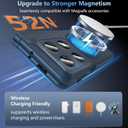 Hensinple Magnetic Moto Razr Fold Case 2026, Motorola Razr Fold Case Compatible with Magsafe 15FT Military-Grade Drop Protection Hard Shockproof Slim Matte Frosted Cover for Razr Fold-Blue