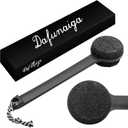 Dual-Sided Black Foot Scrubber - Pumice Stone for Feet & Boar Bristle Brush, Foot Callus Remover for Home, Salon, and Travel