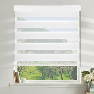 Allesin Zebra Blinds for Windows Blackout Zebra Roller Window Shades,White 72X 36, Dual Layer Light Filtering UV and Privacy Protection for Day and Night for Home, Office (36"W x 72"H)