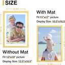 decorUhome 13x19 Picture Frame, Display Pictures 11x17 with Mat or 13x19 without Mat, Wall Mounting Photo Frame, Gold, 1 Pack