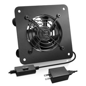 USB Cabinet 80mm Quiet Cooling Fan System with Speed Control, Metal 4" USB Powered AV Cabinet Fan for Home Theater, Game Console, Network Cabinet, Silent Operation (1PCS)