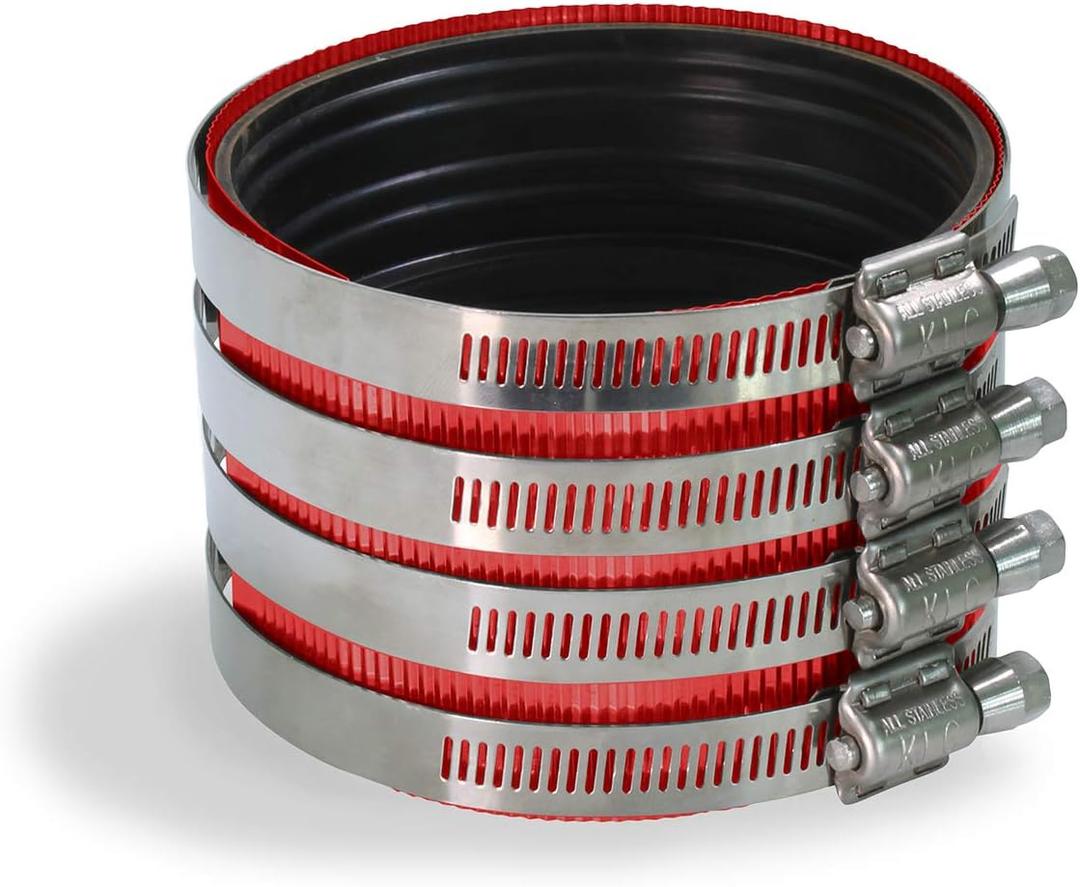 Supply Giant 37622CS No-Hub Coupling Heavy Duty Colored Shield, 4 inch, Red