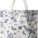 Horaldaily Canvas Tote Bag,Reusable Shoulder Tote Bag for Women Lady Casual Vacation, Shopping, Work, Gym